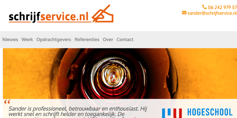 Site screenshot for Schrijfservice